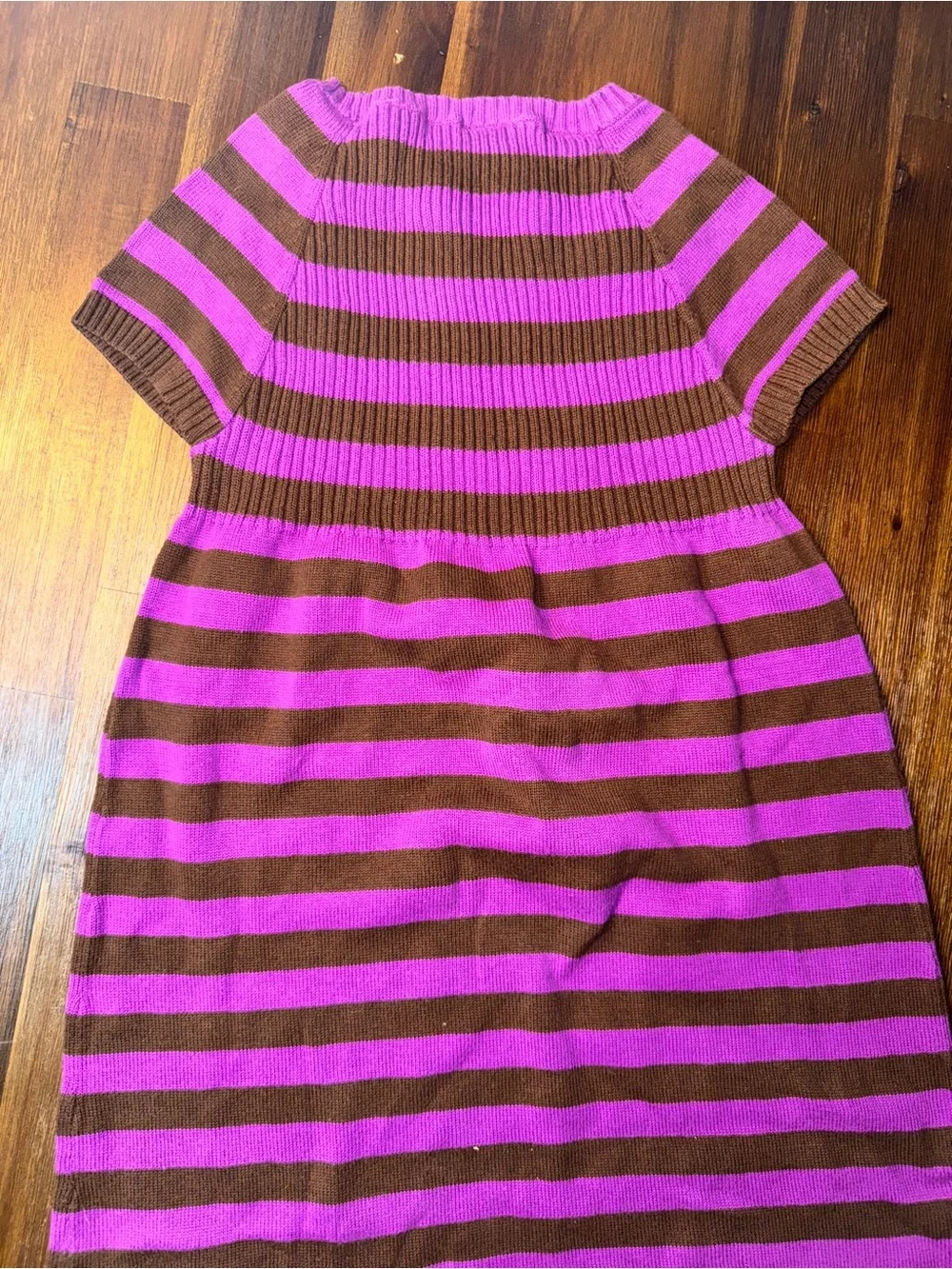 Justice Girls XL Purple Brown Striped Knit Sweater Dress Fall